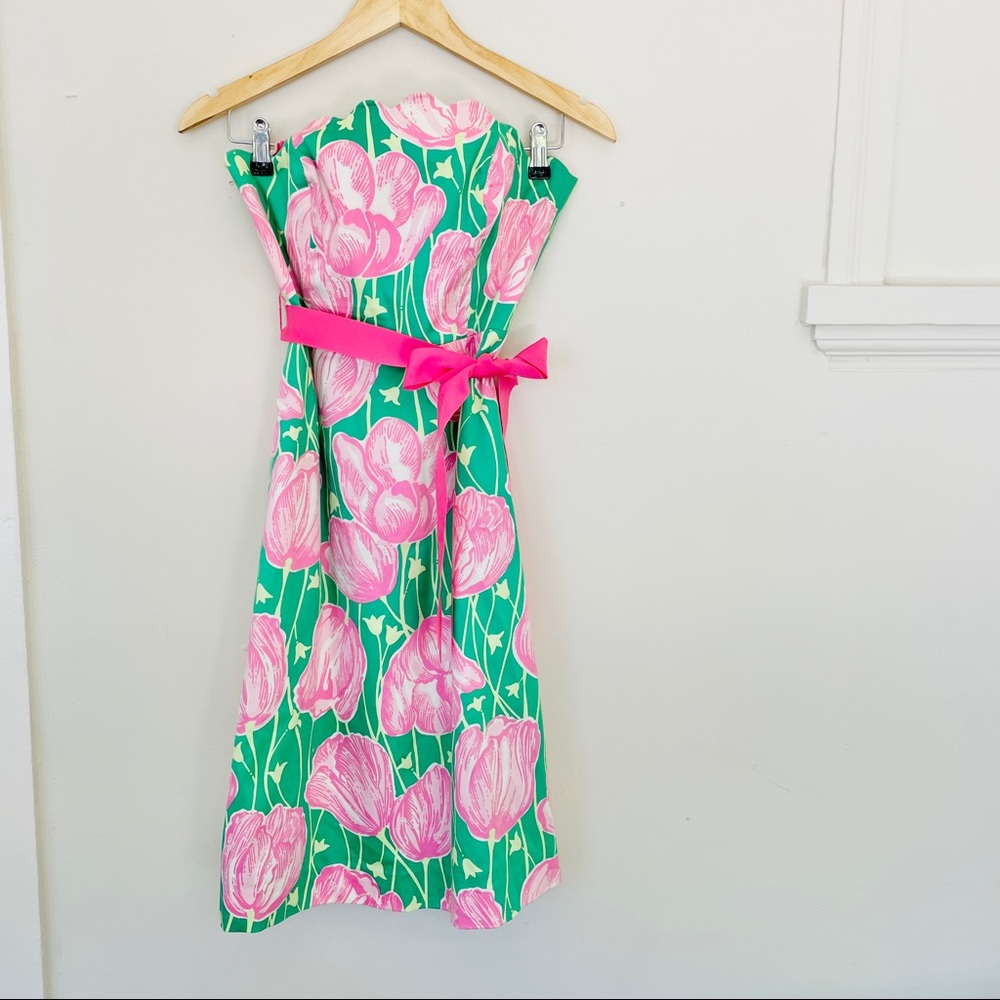 Lilly Pulitzer Green and Pink Floral Dress